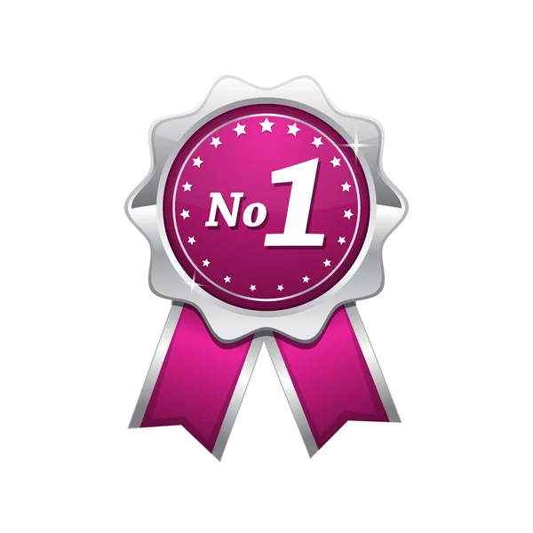 No 1 Pink Seal vector Icon — Stock Vector