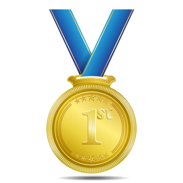 Medalha de Ouro 1st Position Vector — Vetor de Stock