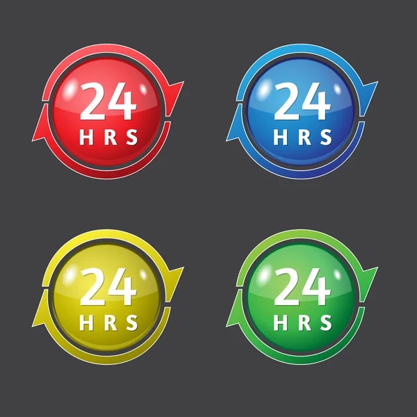 24 Hours Support Vector Icon — Stock Vector