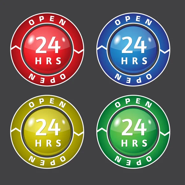 24 Hours Open Vector Icon — Stock Vector