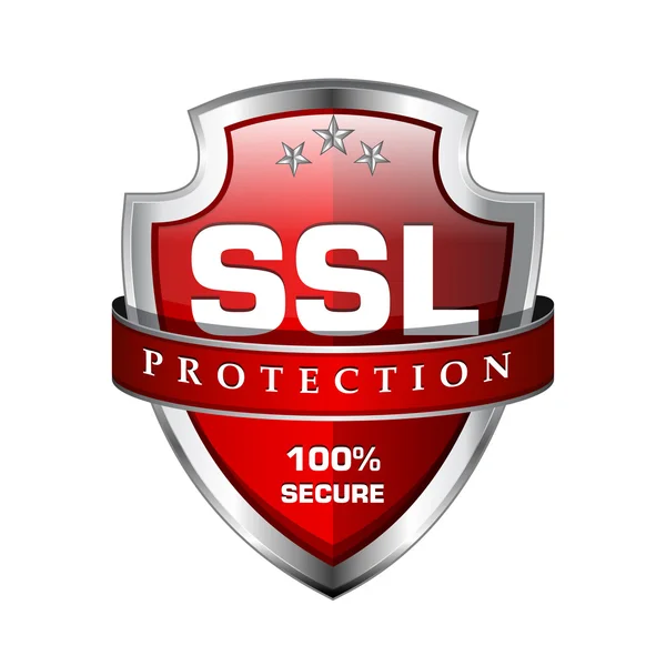 Ssl 보호 보안 방패 아이콘 스톡 일러스트레이션
