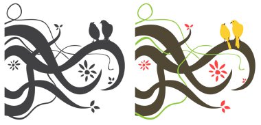 ağaç kuş duvar çıkartma