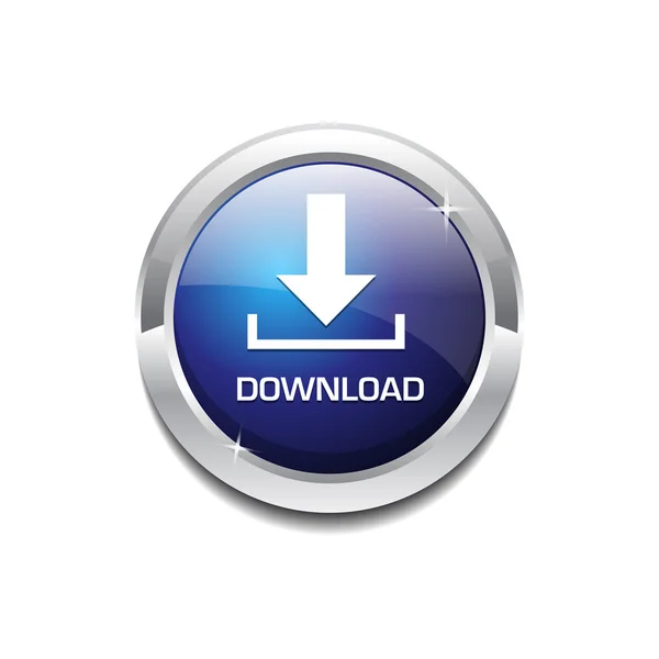 Hochglanz-Chrom-Download-Taste — Stockvektor