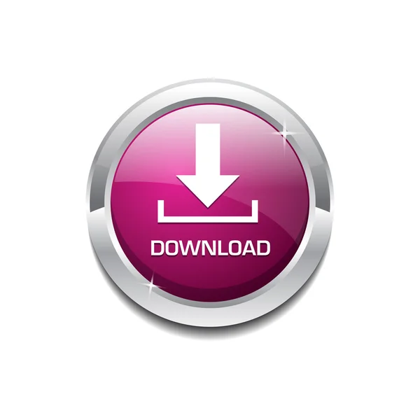 Botão de download cromado brilhante —  Vetores de Stock