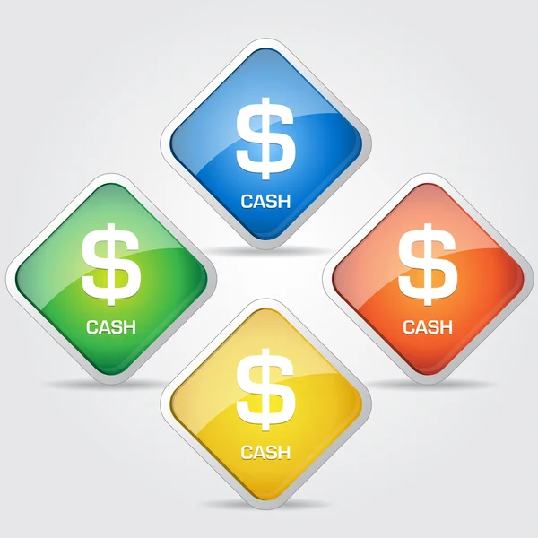 Cash Vector Icon Button — Stock Vector