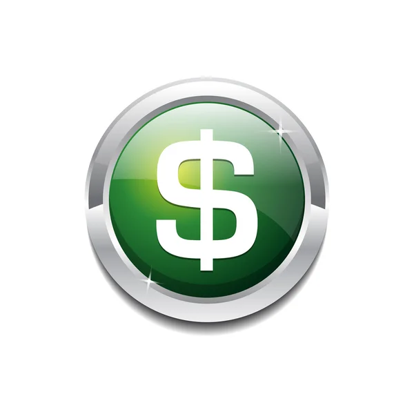 Dollar Vector Icon Button — Stock Vector