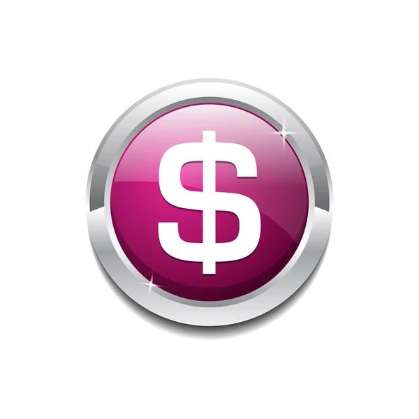 Dollar Vector Icon Button — Stock Vector