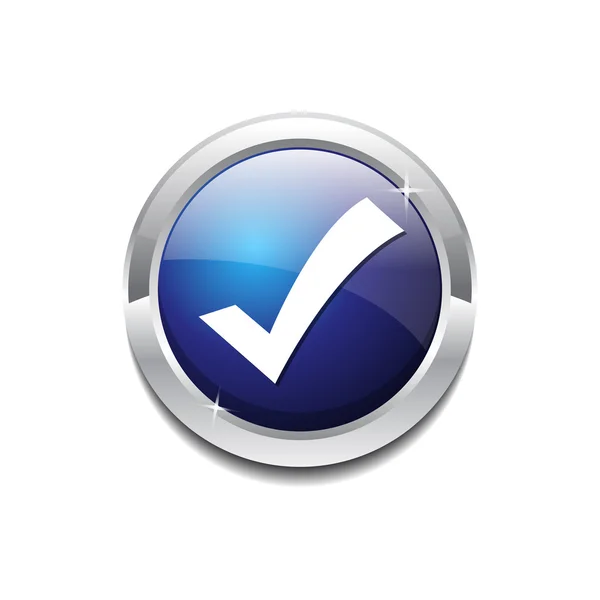 Tick Mark Vector Icon Button — Stock Vector