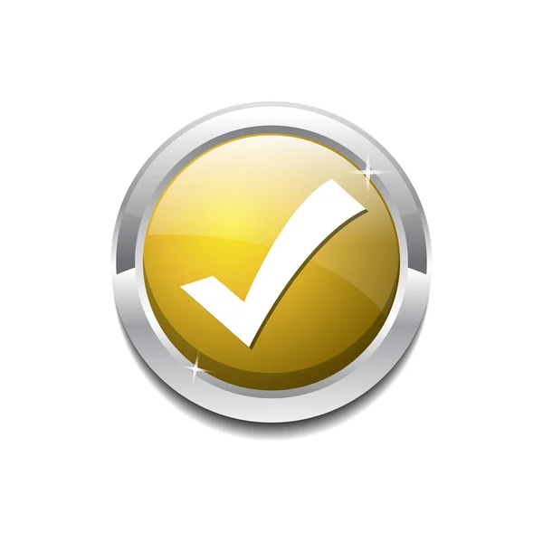 Tick Mark Vector Icon Button — Stock Vector
