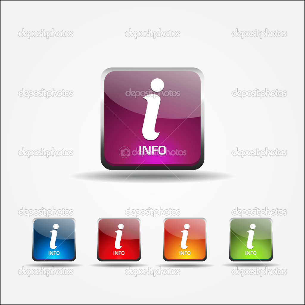 Info Glossy Icon Button Design