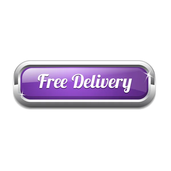 Free Delivery Rounded Corner Rectangular Button Icon — Stock Vector