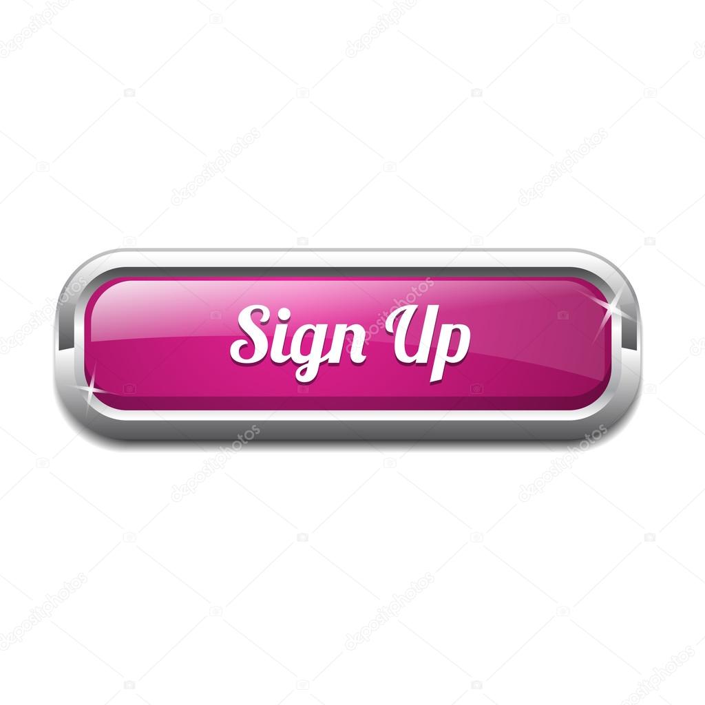 Sign Up Rounded Corner Vector Button
