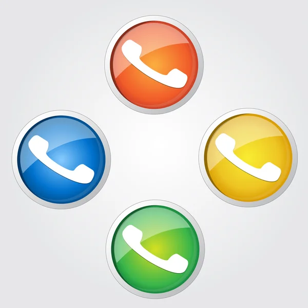 Ícone de botão de telefone de chamada brilhante —  Vetores de Stock