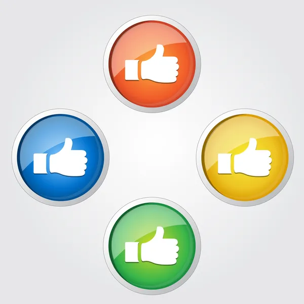 Thumbs Up Vector Icon Button — Stock Vector