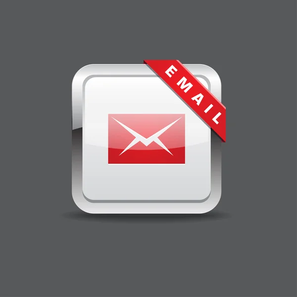 E-mail zaoblený čtverec Vektorové ikonu tlačítka — Stockový vektor