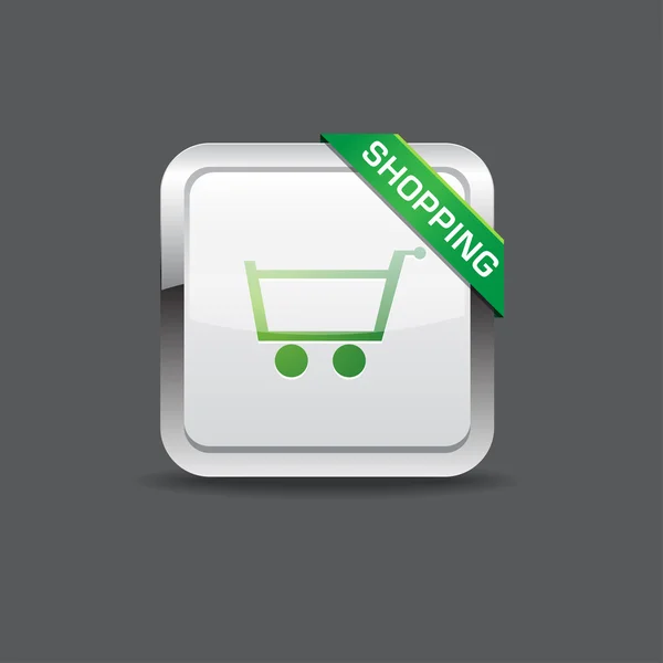 Carrinho de Compras Rounded Square Vector Button Icon — Vetor de Stock