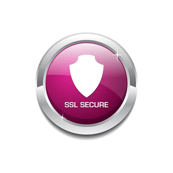 SSL Protected Secure Vector Icon Button — Stock Vector