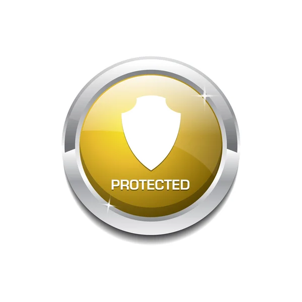 Botão de ícone vetorial circular protegido —  Vetores de Stock