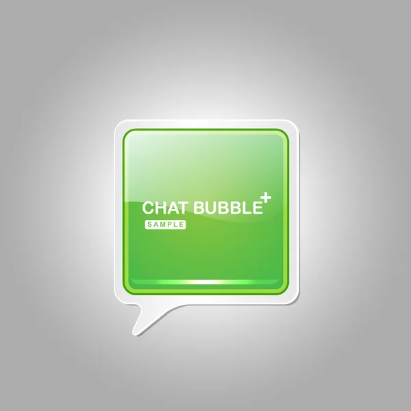 Talk Globo Icono botón brillante — Vector de stock