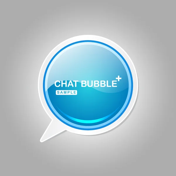 Talk Balloon Glossy Button Icon — Stock Vector