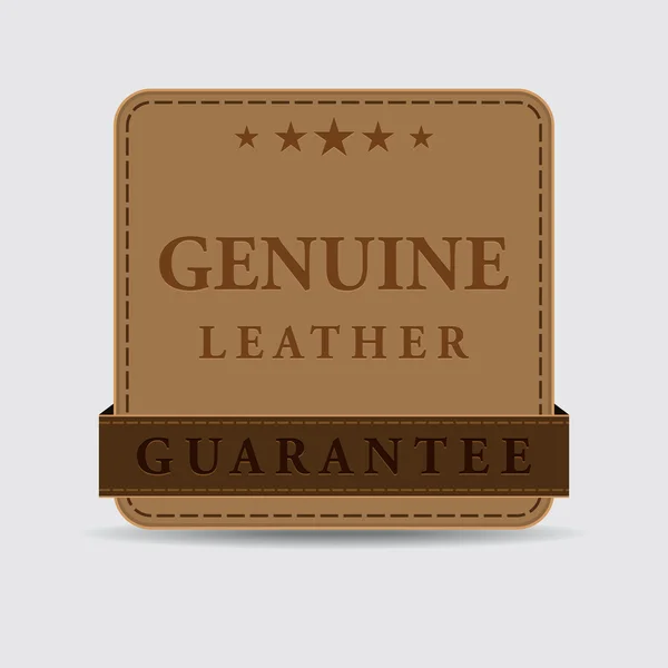 Genuine Leather Guarantee Seal Tag Icon — Stock Vector