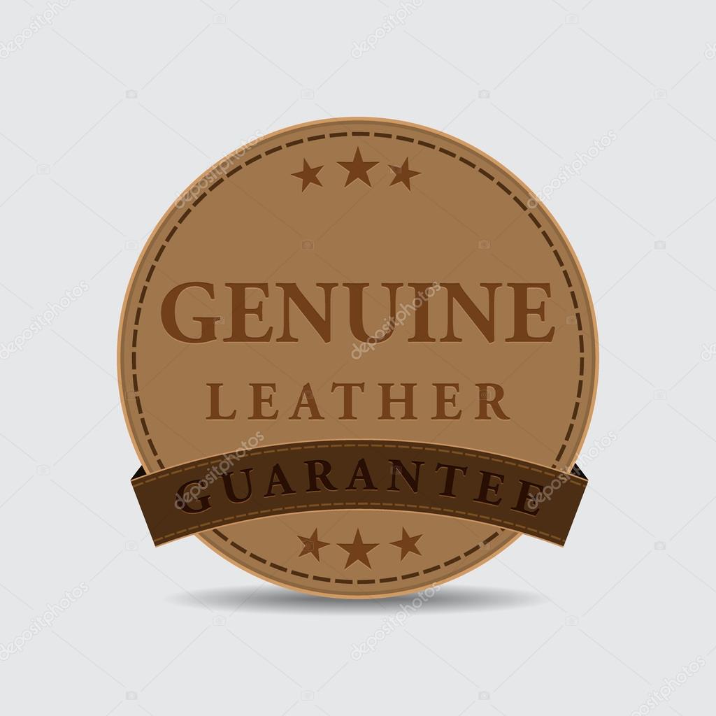 Genuine Leather Guarantee Seal Tag Icon Stock Vector Image by ©rizwanali3d  #40209269