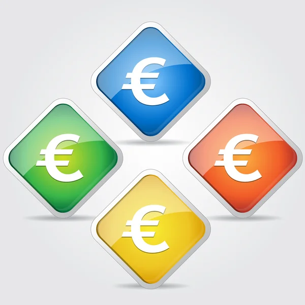 Znak euro waluta wektor przycisk — Wektor stockowy
