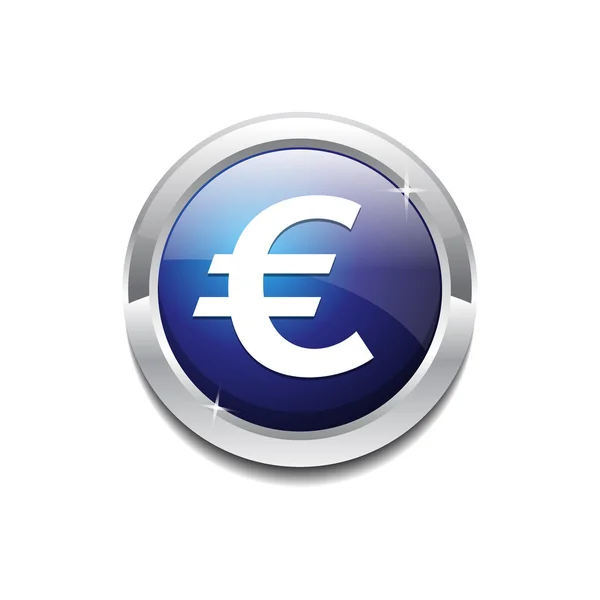 Euro para birimi simgesi düğmesini vektör — Stok Vektör