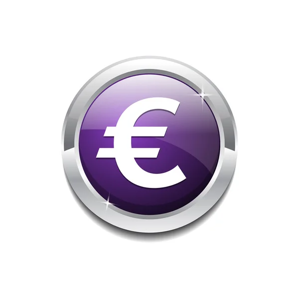 Euro botão de vetor de sinal de moeda — Vetor de Stock