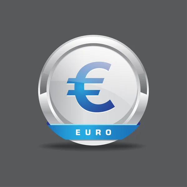 Euro Currency Sign Vector Button — Stock Vector