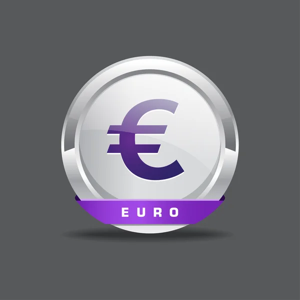 Euro-valutateken vector knop — Stockvector