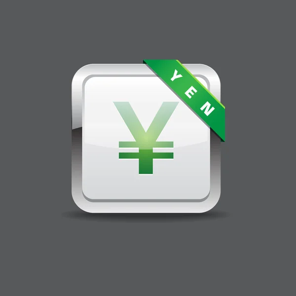 Yen Japanse munt vector knop — Stockvector