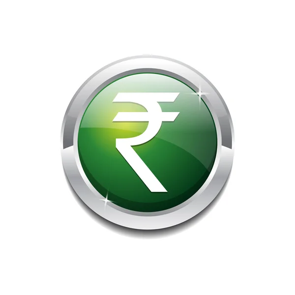 Indian Rupee Sign Vector Button — Stock Vector