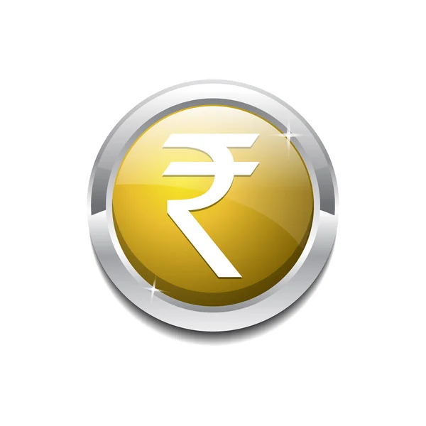 Indian Rupee Sign Vector Button — Stock Vector