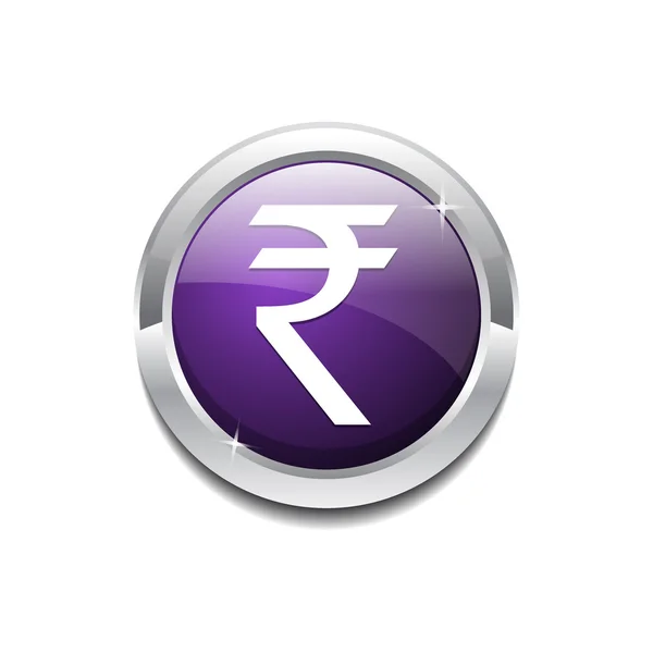 Rupia india signo Vector botón — Vector de stock