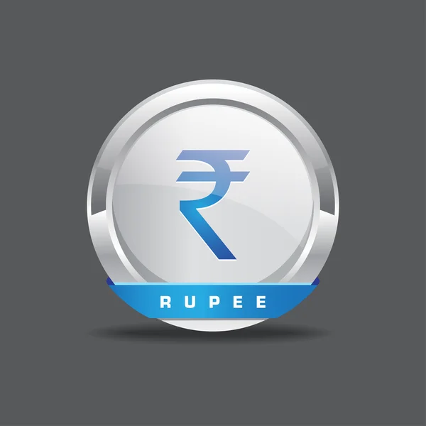 Indische Rupie Zeichen Vektor-Taste — Stockvektor