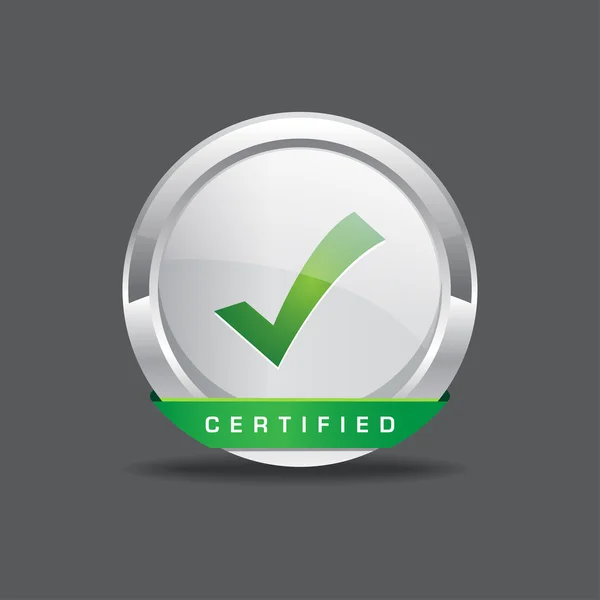 Certified Tick Mark Vector Button — Stock Vector