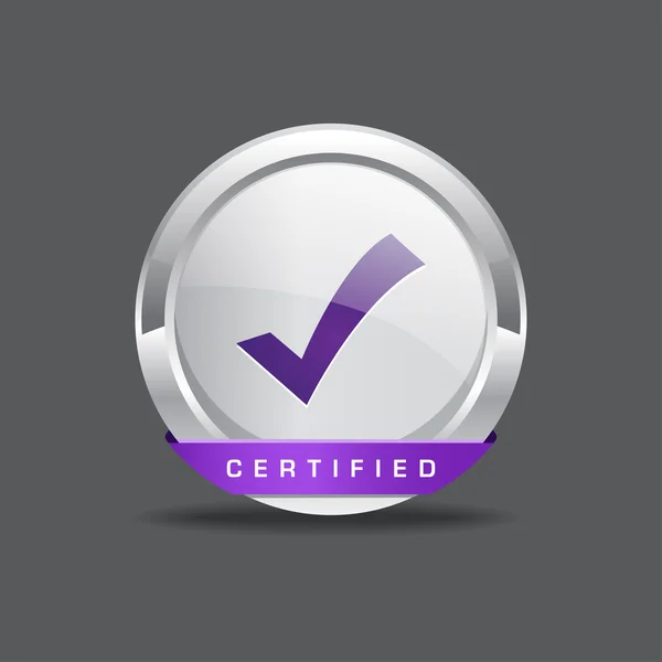 Certified Tick Mark Vector Button — Stock Vector