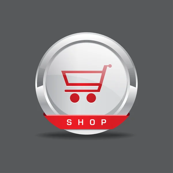 Carrinho de Compras Round Vector Button Icon — Vetor de Stock