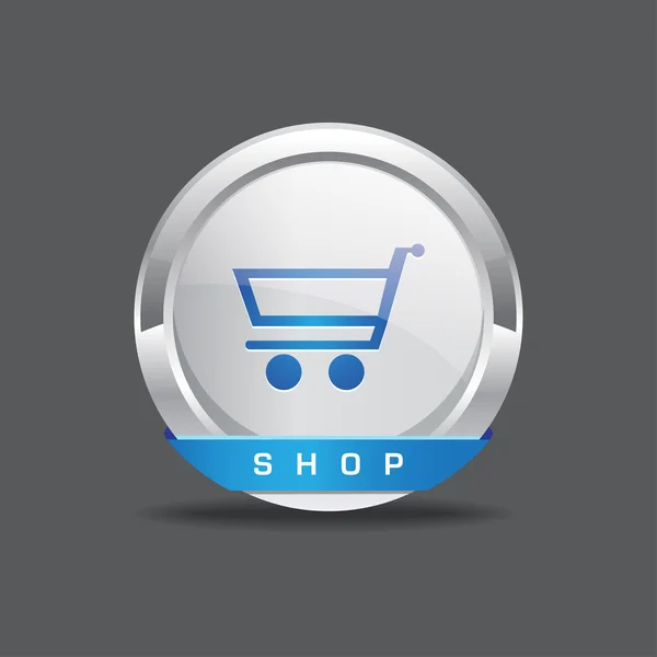 Carrinho de Compras Round Vector Button Icon — Vetor de Stock