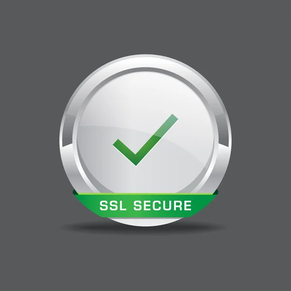 SSL Protection Secure Round Button — Stock Vector