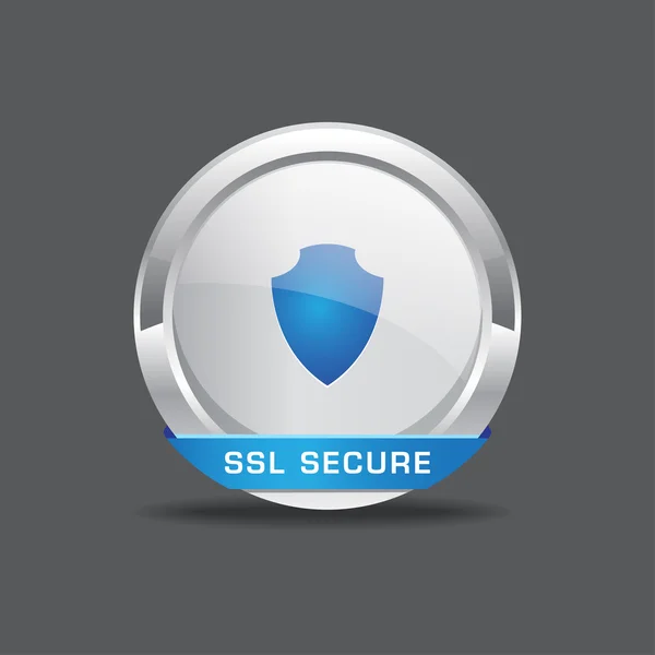 Protección SSL Botón redondo seguro — Archivo Imágenes Vectoriales