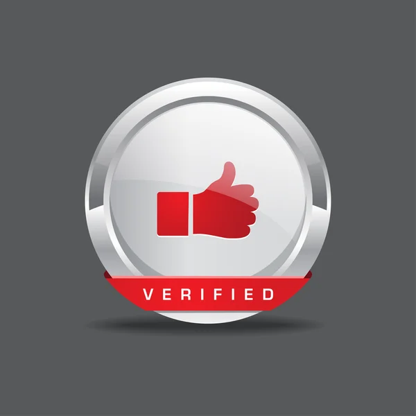 Verified Thumbs Up Vector Button — Stock Vector