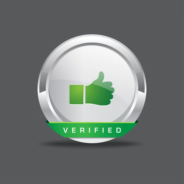 Verified Thumbs Up Vector Button — Stock Vector