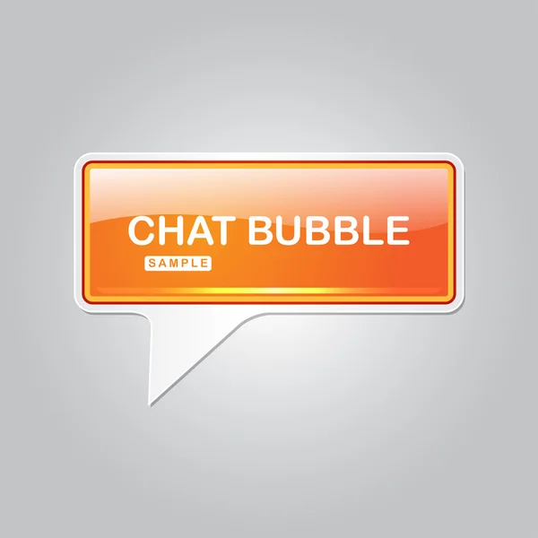 Charla Globo Chat Bubble Icono botón brillante — Vector de stock