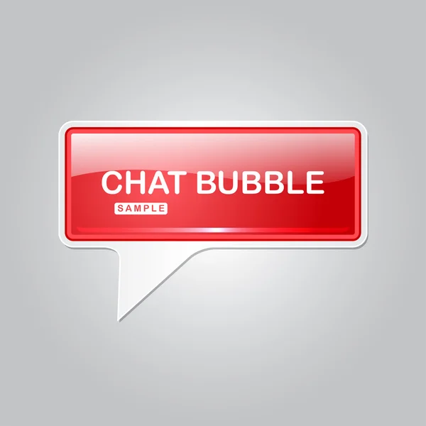 Charla Globo Chat Bubble Icono botón brillante — Vector de stock