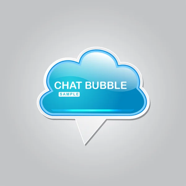 Talk Balloon Chat Bubble Glossy Button Icon — Stock Vector