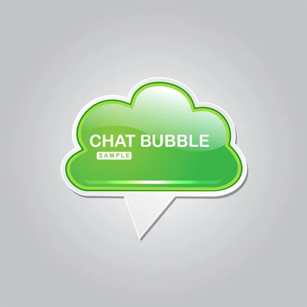 Charla Globo Chat Bubble Icono botón brillante — Vector de stock