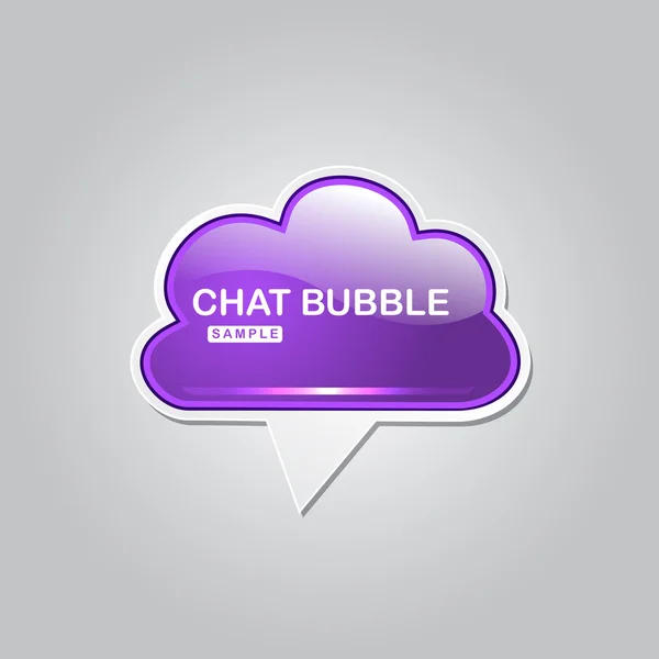 Talk Balloon Chat Bubble Glossy Button Icon — Stock Vector