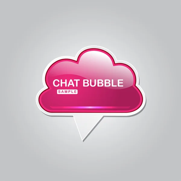 Talk Balloon Chat Bubble Glossy Button Icon — Stock Vector